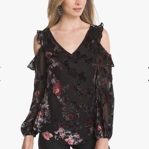 Floral Velour Blouse from White House Black Market